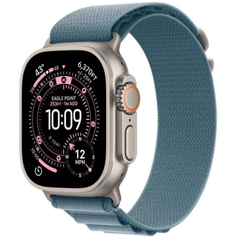 Apple Watch Ultra 3 |  GPS + Cellular 49MM | Natural Titanium Case With Light blue Aplpine Loop - Small