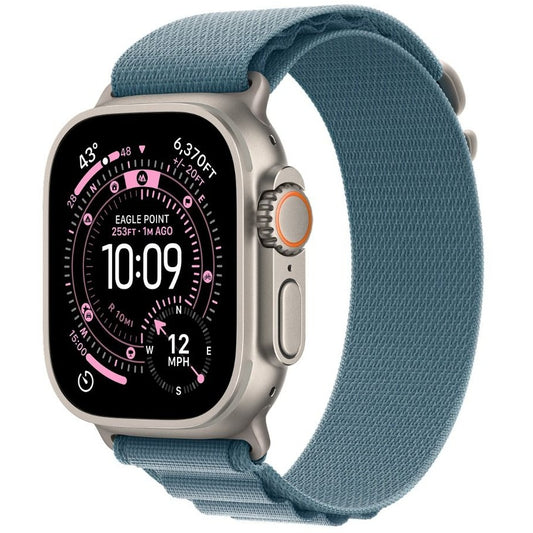 Apple Watch Ultra 3 |  GPS + Cellular 49MM | Natural Titanium Case With Light blue Aplpine Loop - Small