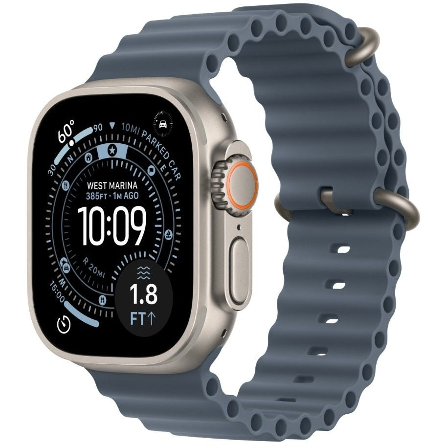 Apple Watch Ultra 3 |  GPS + Cellular 49MM | Natural Titanium Case With Anchor Blue Ocean Band