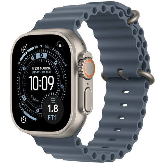 Apple Watch Ultra 3 |  GPS + Cellular 49MM | Natural Titanium Case With Anchor Blue Ocean Band