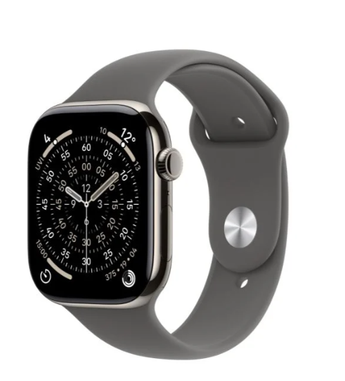 Apple Watch Series 11 GPS + Cellular  42MM Natural Titanium Case with Stone Grey Sport Band - S/M