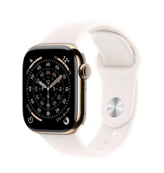 Apple Watch Series 11 GPS + Cellular  42MM Gold Titanium case with Light Blush Sport Band - S/M