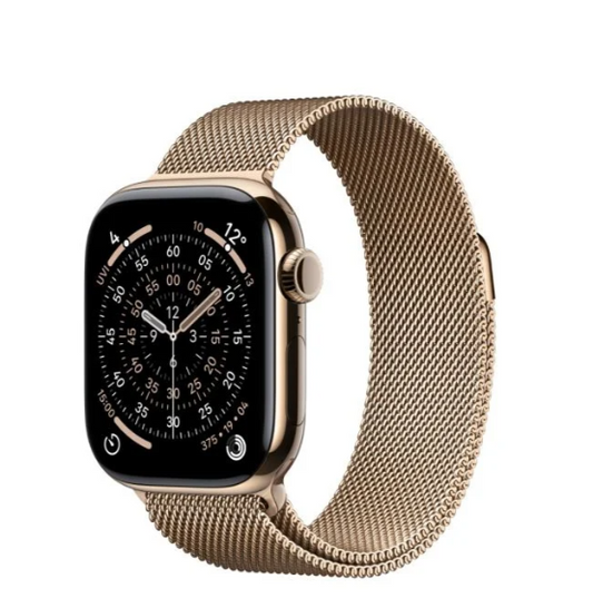 Apple Watch Series 11 GPS + Cellular  42MM Gold Titanium case with Gold Milanese Loop