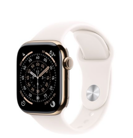 Apple Watch Series 11 GPS + Cellular  46MM Gold Titanium case with Light Blush Sport Band - S/M