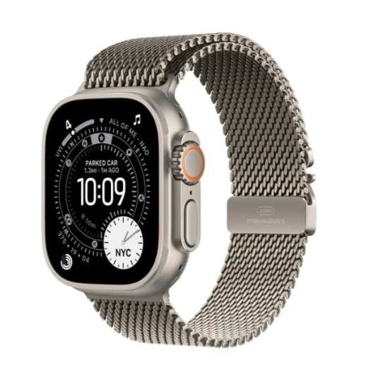Apple Watch Ultra 3 |  GPS + Cellular 49MM | Natural Titanium Case With Natural Titanium Milanese Loop - Small