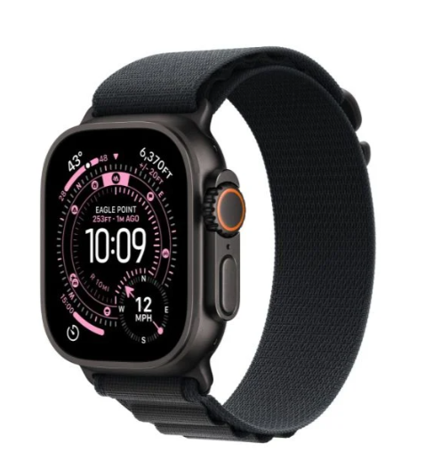 Apple Watch Ultra 3 |  GPS + Cellular 49MM | Black Titanium Case with Black Alpine Loop - Small