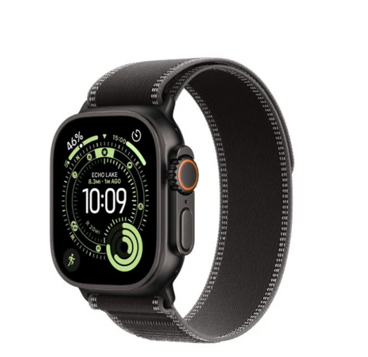 Apple Watch Ultra 3 |  GPS + Cellular 49MM | Black Titanium Case with Black /Charcoal Trail Loop - S/M
