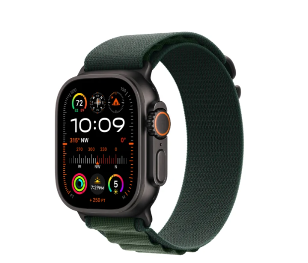 APPLE WATCH ULTRA 2 GPS + CELLULAR 49MM BLACK TITANIUM CASE WITH DARK GREEN ALPINE LOOP - SMALL