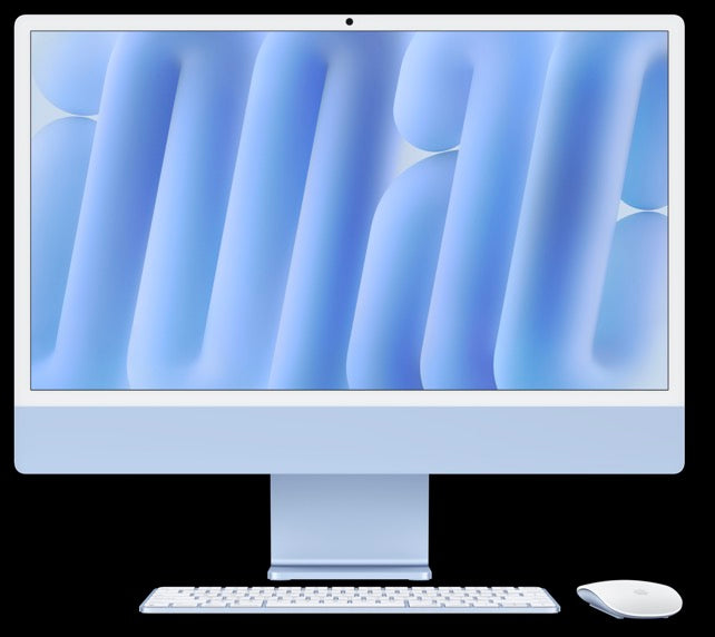 24-INCH IMAC WITH RETINA 4.5K DISPLAY: APPLE M4 CHIP WITH 10-CORE CPU AND 10-CORE GPU, 24GB, 512GB SSD - BLUE